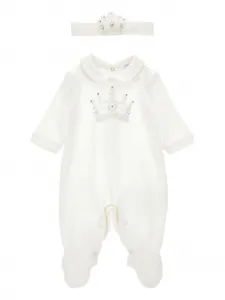 Комплект для новорожденного с вышивкой Monnalisa, белый