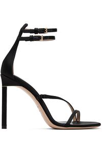 Атласные сандалии с ремешком на щиколотке Tom Ford, черный