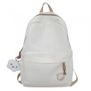 LOUIS ROYALN Нейлоновый рюкзак средний унисекс черно-бело-желто-зеленый, White, with Charm