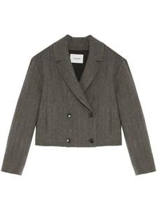 Пиджак Yves Salomon с зазубренными лацканами, серый