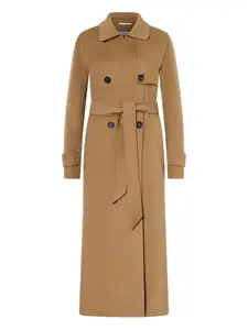 Двубортное пальто с поясом 'S Max Mara, коричневый