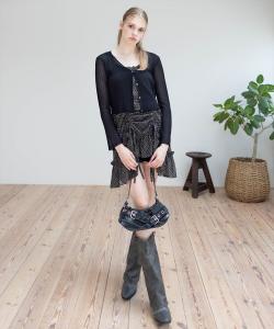 Прозрачная туника в клетку со сборками