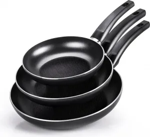 Набор алюминиевых сковородок - подходит для индукционных плит - 3 предмета - 20-24-28 см Markenlos