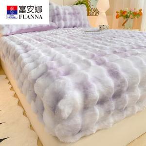 Fuanna Простыня 200х220 см из велюра с начесом, цвет Misty Gray Purple