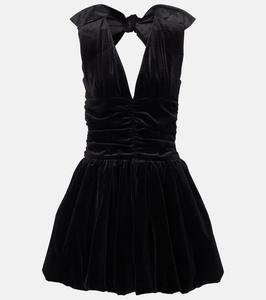 Хлопковое бархатное платье-баллон мини Patou, Black
