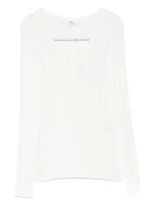 Толстовка с V-образным вырезом в рубчик Akris Punto, белый