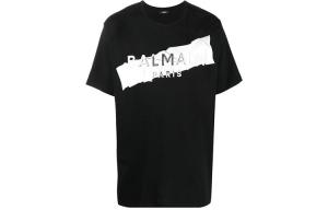 Футболка с тисненым логотипом BALMAIN, черный