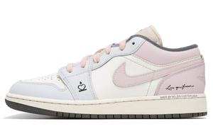 Jordan Баскетбольные кроссовки Air 1, износостойкие, винтажные, унисекс, розовые, синие