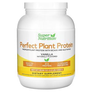 Perfect Plant Protein, ваниль, 1020 г (2,2 фунта) Super Nutrition
