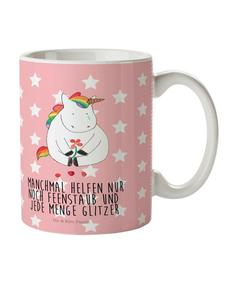 Детская кружка Грустный единорог с надписью в пастельно-красных тонах Mr. & Mrs. Panda