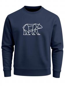 Neverless Свитшот 'Bär Lineart Polygon' в темно-синем цвете