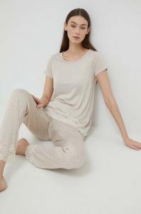 Пижамная футболка United Colors of Benetton, бежевый