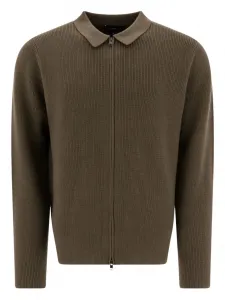 Кардиган в рубчик с застежкой-молнией Vince, зеленый