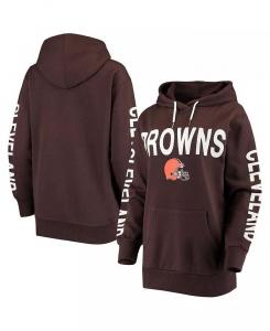 Женский коричневый пуловер с капюшоном Cleveland Browns Extra Point G-Iii 4Her By Carl Banks