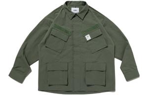 Wtaps Джинсовая куртка унисекс, цвет хаки, квадратный воротник, умеренный прямой крой