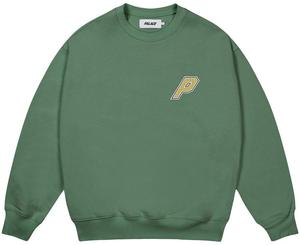 Толстовка Palace Collegiate P3 Crew, зеленый