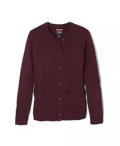 Кардиган-свитер с круглым вырезом и защитой от пилингов для маленьких девочек French Toast, красный