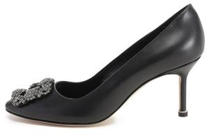 MANOLO BLAHNIK Туфли на высоком каблуке Hangisi Slim Heel 7 см, женские, черные