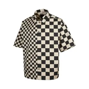 OFF THE WALL HYBRID CHECKER Рубашка Мужская Черно-белая Vans