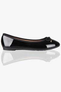 Лакированные балетки с бантиком и мыском KRISP, черный