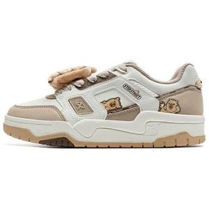 XTEP Нескользящие и износостойкие легкие низкие кроссовки для скейтбординга женские, белые, коричневые