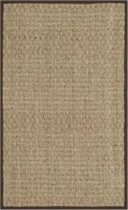 Ковер SAFAVIEH, 77 x 122 см, Natural Fiber Collection, Natural & Dark Brown, Seagrass, узор "корзинное плетение" с каймой (NF114K)