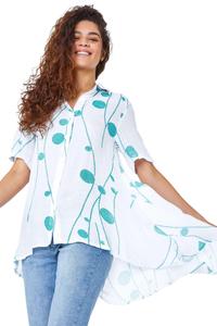 Пуговица с точечным принтом через рубашку Roman, зеленый