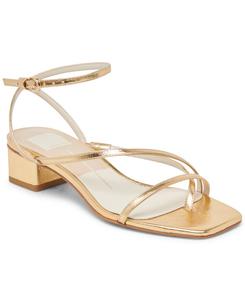 Женские сандалии Karlos на каблуке с ремешком на щиколотке Dolce Vita, Gold Metallic Leather