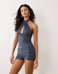 Короткие шорты мини-джерси с люверсами Motel Co-ord Gojo