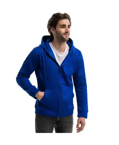 Большой и высокий премиальный худи на молнии для мужчин с гладкой шелковистой матовой отделкой и уютной флисовой подкладкой свитер с капюшоном Mio Marino, синий