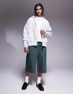 Удлиненные джинсовые шорты ASOS DESIGN темно-синего цвета с оттенком