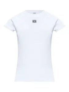 Футболка с вышитым логотипом и рукавами реглан LOEWE, белый