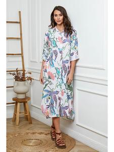 Длинное платье La Compagnie Du Lin Leinen, белый