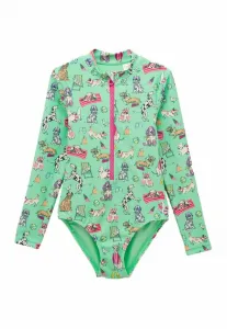 Купальник стандартного кроя с длинными рукавами Joules, Green Dogs