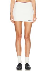 Мини-юбка Serif Logo с кабельным узором Sporty & Rich, Off White