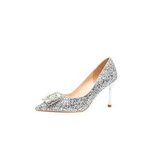 Женские туфли на тонком каблуке и высоком каблуке Zubumei, Silver