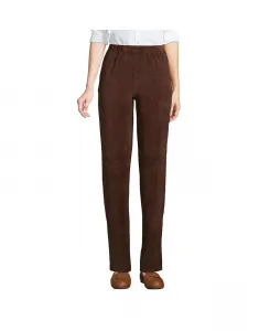 Женские спортивные трикотажные вельветовые брюки с высокой посадкой Lands' End, коричневый