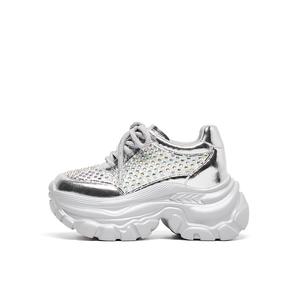 Низкие массивные кроссовки, увеличивающие рост, женские Lee Cooper, Silver