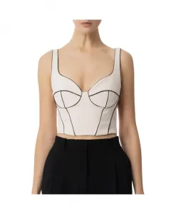 Топ без рукавов с вырезом в форме сердца Elisabetta Franchi, белый