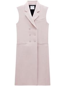Courrèges двубортное пальто без рукавов, розовый