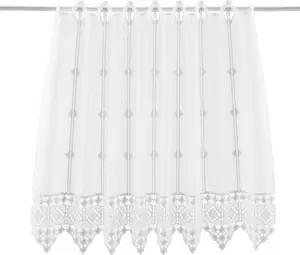 Шторы Kranzusch, шторы для кафе с вязаным крючком краем, 45x144 см, белые, для кухни, бистро, 1 упаковка Gardinen Kranzusch