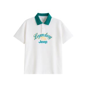 Jeep Женская поло в стиле препи белый для подростков