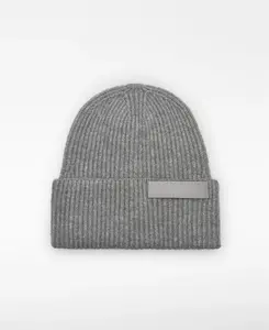 Женская шапка-бини в рубчик Adolfo Dominguez, серый