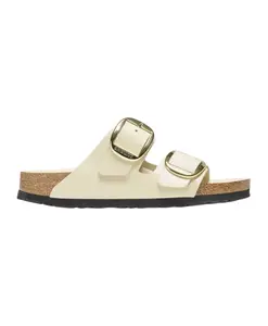 Сандалии Arizona с большой пряжкой из натуральной лакированной кожи, узкие Birkenstock, бежевый