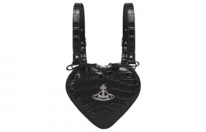 Vivienne Westwood Миниатюрный женский рюкзак из телячьей кожи черный