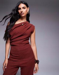 Текстурированный драпированный топ цвета ржавчины River Island