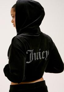 Толстовка на молнии ICCLE DIAMANTE OVERSIZED CROPPED HOODIE Juicy Couture, черный