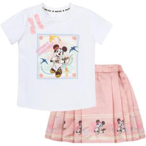 Детский комплект с юбкой для детей 3-7 лет Disney, персиковый