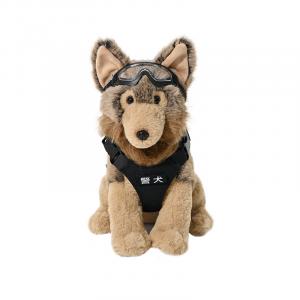 Плюшевая игрушка немецкая овчарка полицейская собака высота 35см SENDEN'S