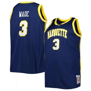 Мужская футболка 2002/03 Mitchell & Ness Dwyane Wade Navy Marquette Golden Eagles Big & Tall Swingman